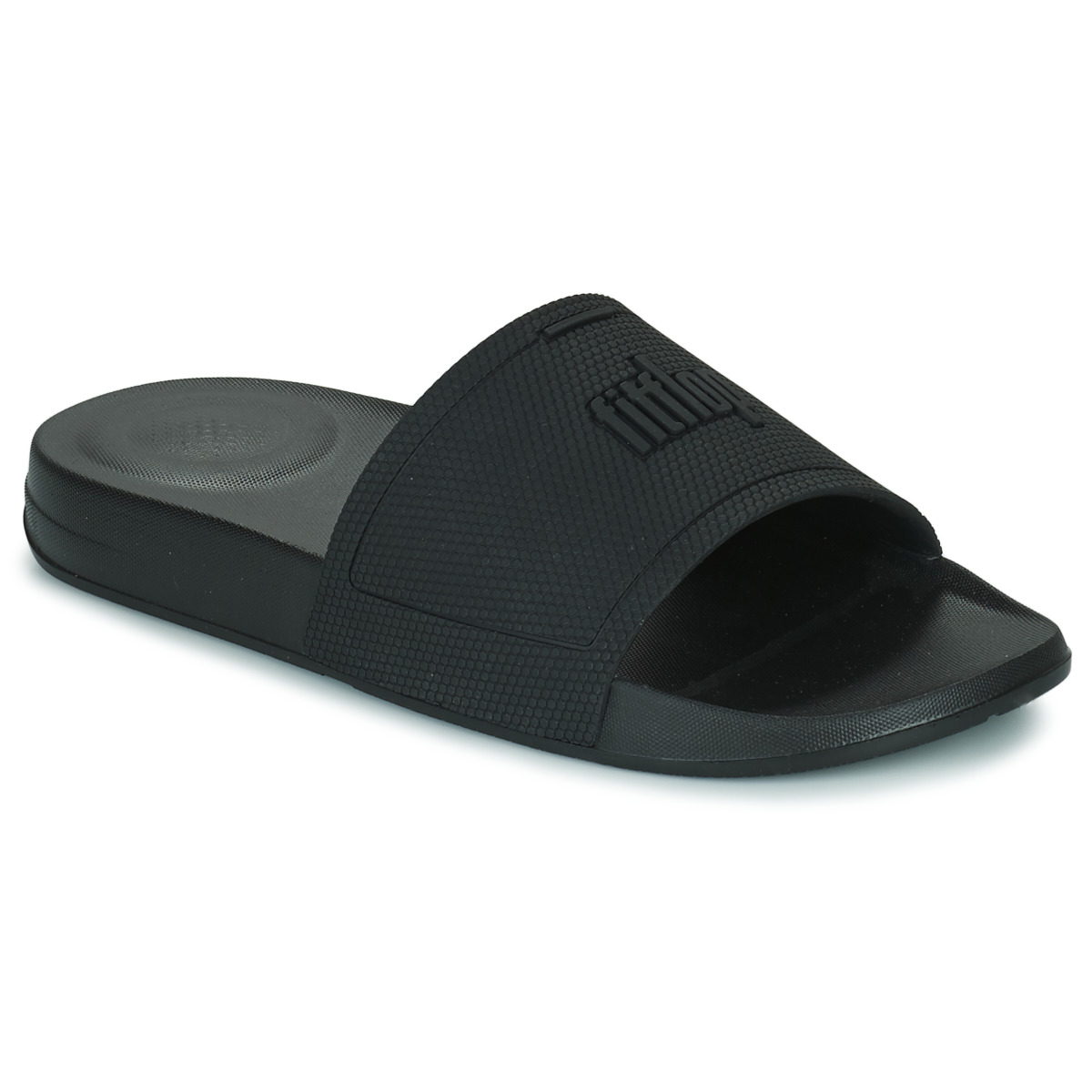 Zapatos Mujer Zuecos (Mules) FitFlop Iqushion Pool Slide Tonal Rubber Negro