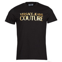 textil Hombre Camisetas manga corta Versace Jeans Couture 72GAHT01 Negro / Oro