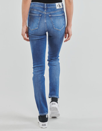 Calvin Klein Jeans HIGH RISE SLIM Azul / Claro