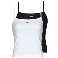 textil Mujer Camisetas sin mangas Tommy Jeans TJW 2PACK ESSENTIAL STRAP TOP Negro / Blanco