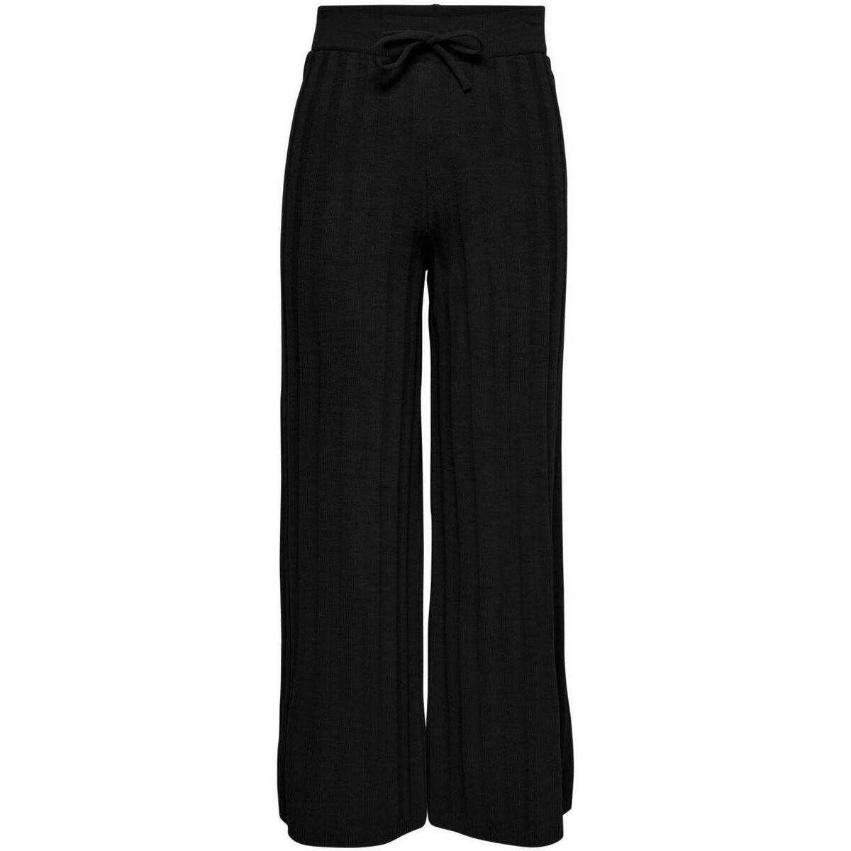 textil Mujer Pantalones Only ONLNEW TESSA WIDE PANT KNT Negro