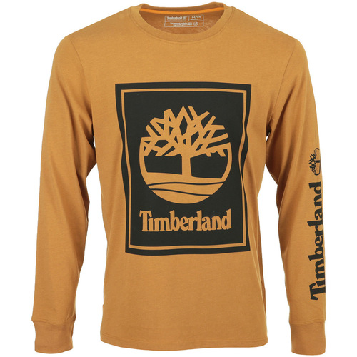 textil Hombre Camisetas manga corta Timberland Stack Logo Tee LS Marrón