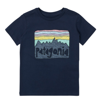 textil Niños Camisetas manga corta Patagonia BABY FITZ ROY SKIES T-SHIRT Marino