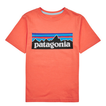 textil Niños Camisetas manga corta Patagonia BOYS LOGO T-SHIRT Coral
