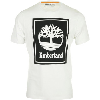 textil Hombre Camisetas manga corta Timberland Stack Logo Tee Blanco