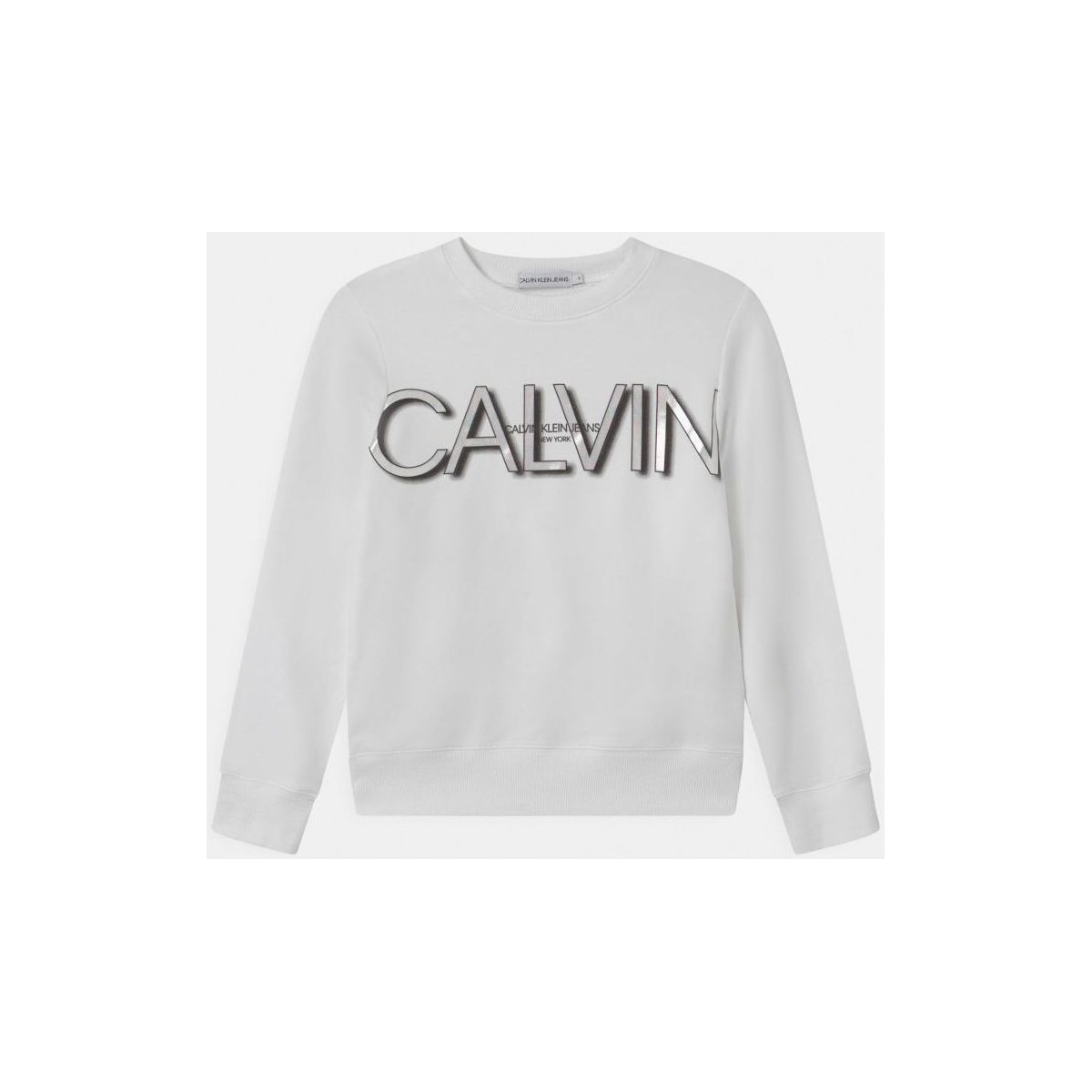 textil Niña Sudaderas Calvin Klein Jeans IG0IG01006 LOGO SWEATSHIRT-YAF BRIGHT WHITE Blanco