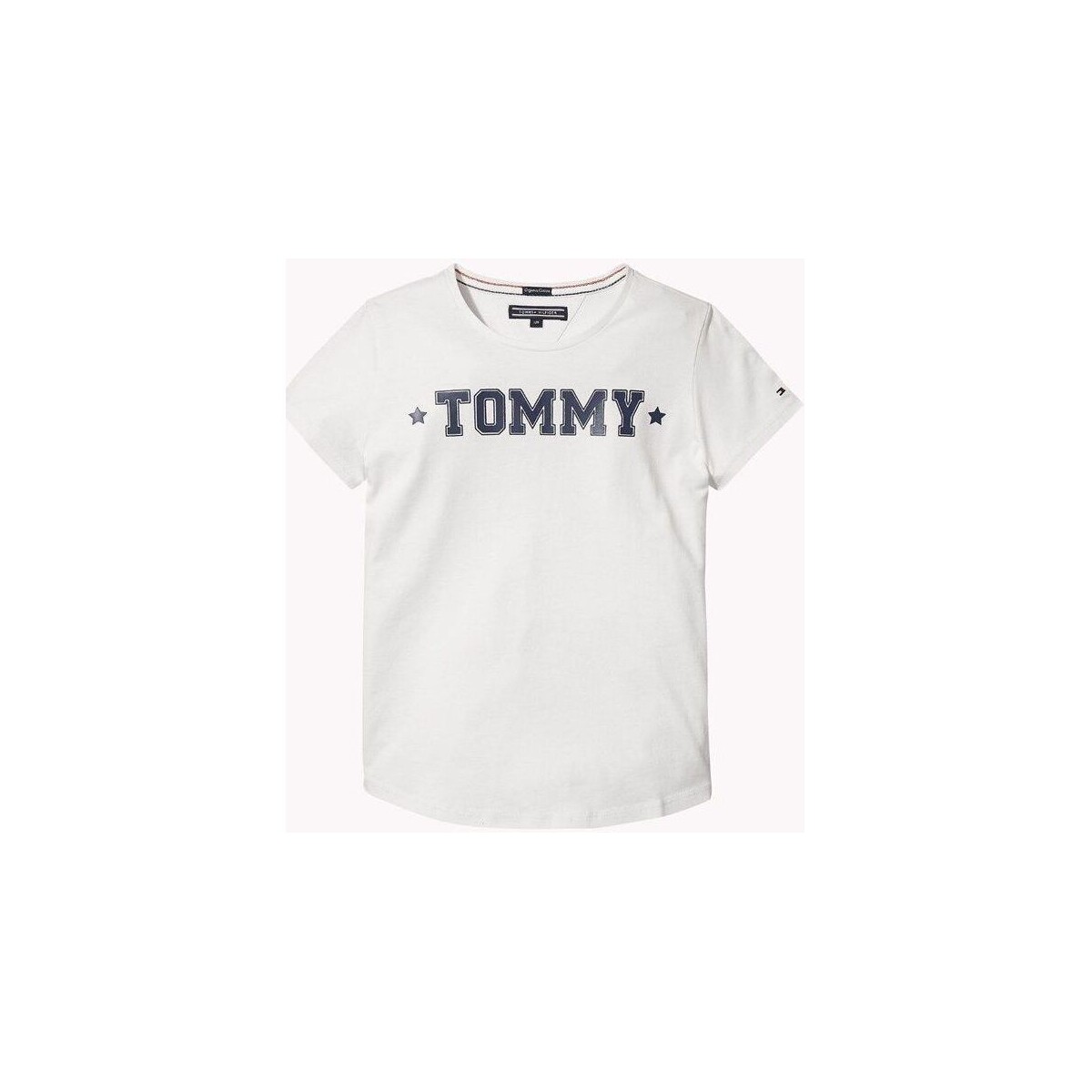 textil Niña Tops y Camisetas Tommy Hilfiger KG0KG03860 ESSENTIAL TEE-118 SNOW WHITE Blanco