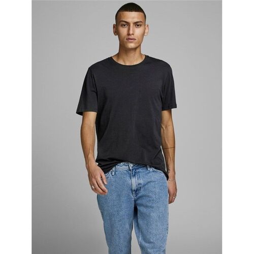textil Hombre Tops y Camisetas Jack & Jones 12156101-BASIC TEE-BLACK Negro