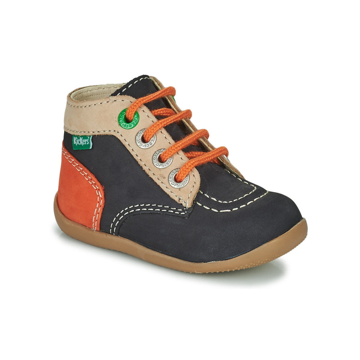 Zapatos Niña Botas de caña baja Kickers BONZIP-2 Marino / Beige / Naranja
