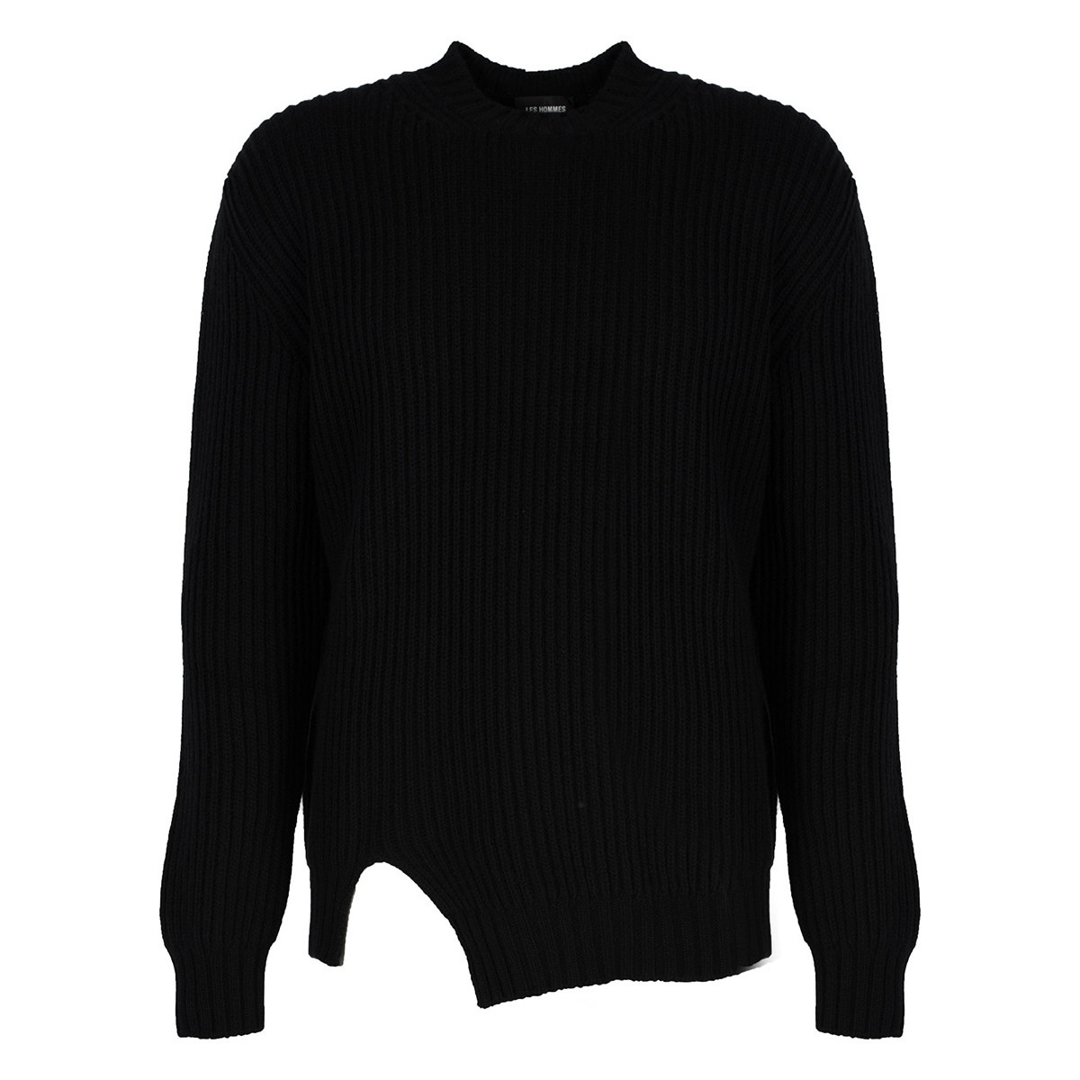textil Hombre Jerséis Les Hommes LHK108 647U | Round Neck Asymetric Sweater Negro