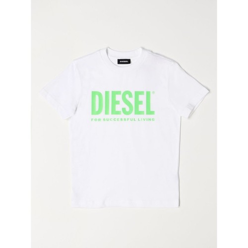textil Niños Tops y Camisetas Diesel 00J4P6 00YI9 TJUSTLOGO-100U Blanco