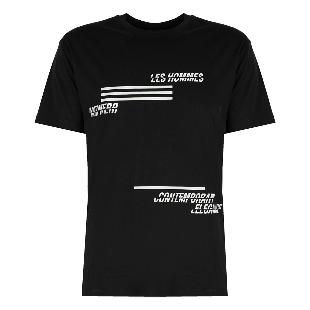 textil Hombre Camisetas manga corta Les Hommes LJT208-700P | Contemporary Elegance Negro