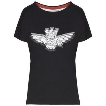 textil Mujer Camisetas manga corta Aeronautica Militare TS1881 Negros
