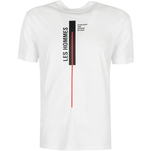 textil Hombre Camisetas manga corta Les Hommes LJT201 700P | Vertical Line Blanco