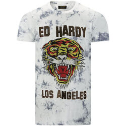 textil Hombre Camisetas manga corta Ed Hardy Los tigre t-shirt white Blanco