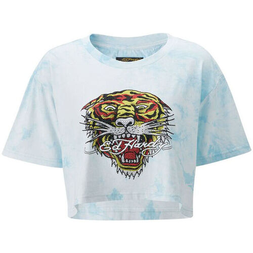 textil Mujer Tops y Camisetas Ed Hardy Los tigre grop top turquesa Azul