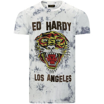 textil Camisetas manga corta Ed Hardy Los tigre t-shirt white Blanco