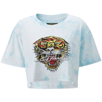 textil Tops y Camisetas Ed Hardy Los tigre grop top turquesa Azul