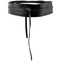 Accesorios textil Mujer Cinturones Pieces 17028428 LEATHER WAIST BELT-BLACK Negro