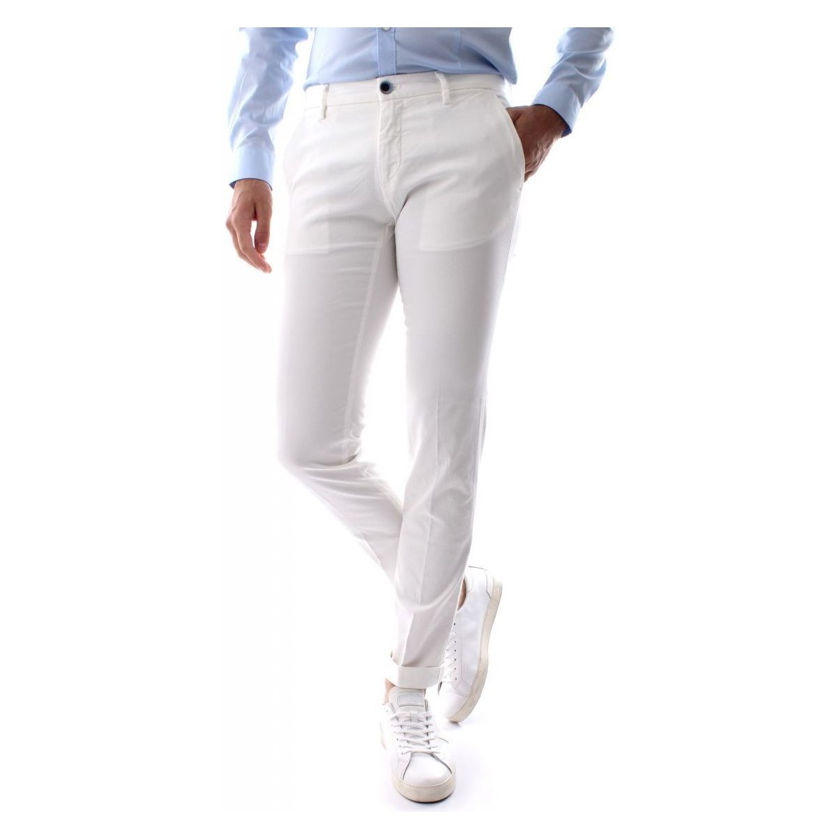 textil Hombre Pantalones Mason's MILANO CE078/SS - 9PN2A4973-001 WHITE Blanco