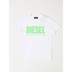 textil Niños Tops y Camisetas Diesel 00J4P6 00YI9 TJUSTLOGO-100U Blanco