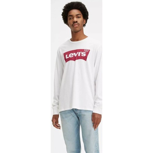textil Hombre Tops y Camisetas Levi's 36015 0010 - LONG SLEEVE TEE-BRIGHT WHITE Blanco