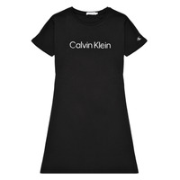 Calvin Klein Jeans INSTITUTIONAL SILVER LOGO T-SHIRT DRESS Negro - Envío  gratis  ! - textil Vestidos cortos Nino 41,90 €