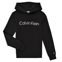 textil Niña Sudaderas Calvin Klein Jeans INSTITUTIONAL SILVER LOGO HOODIE Negro