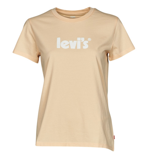 textil Mujer Camisetas manga corta Levi's THE PERFECT TEE Seasonal / Poster / Logo / Peach / PurÉ