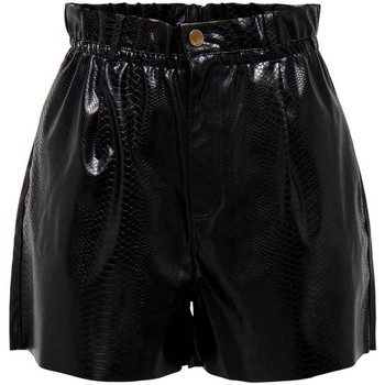 textil Mujer Shorts / Bermudas Only ONLASHLEY FAUX LEATHER SNAKE SHORTS Negro