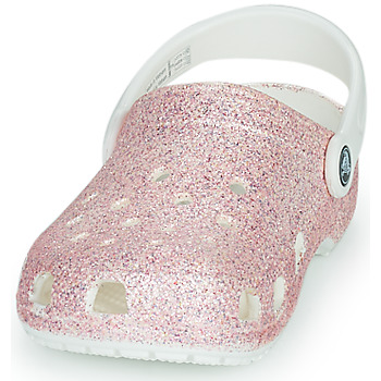 Crocs Classic Glitter Clog K Blanco / Rosa