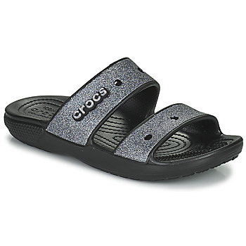 Zapatos Mujer Zuecos (Mules) Crocs CLASSIC CROC GLITTER II SANDAL Negro