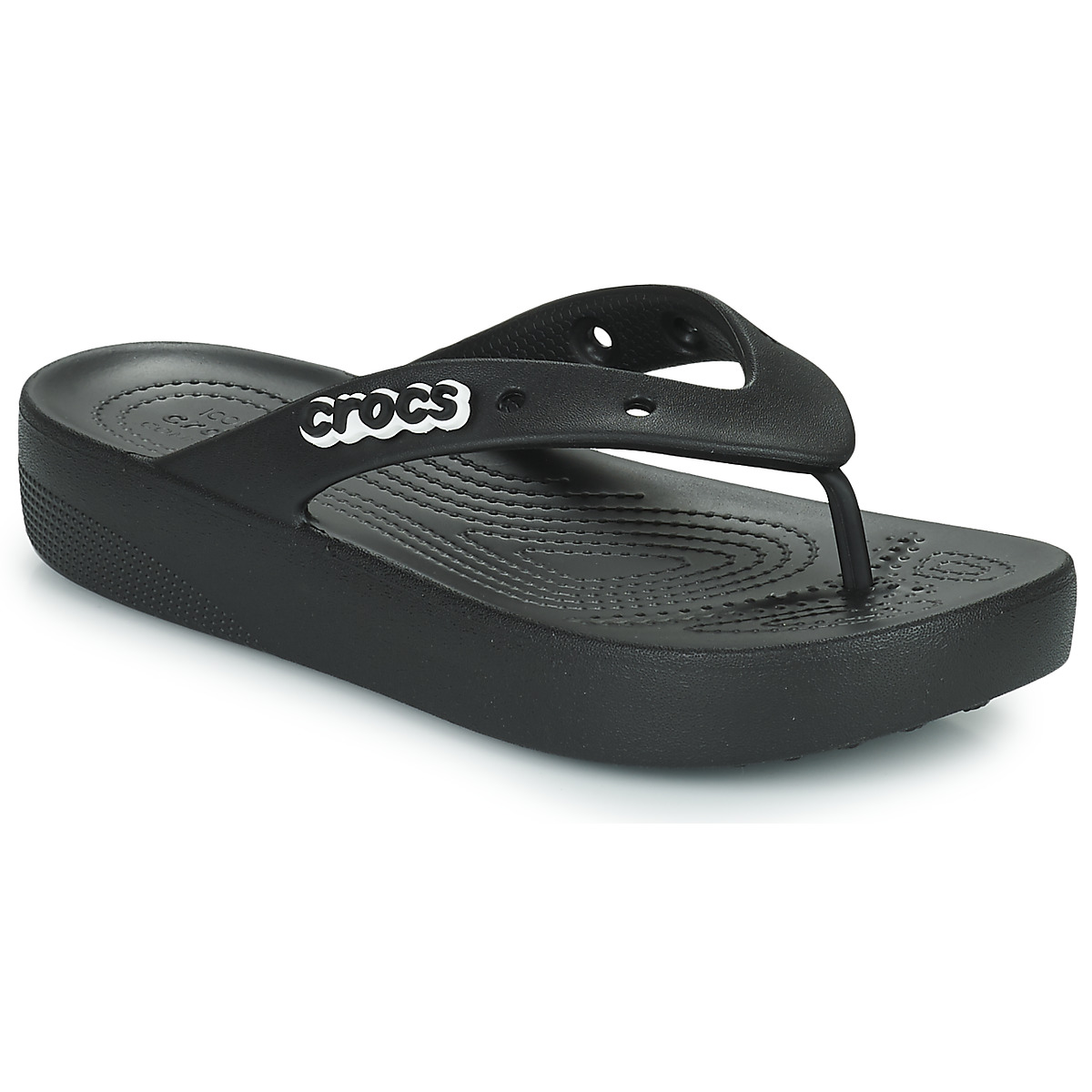 Zapatos Mujer Chanclas Crocs Classic Platform Flip W Negro