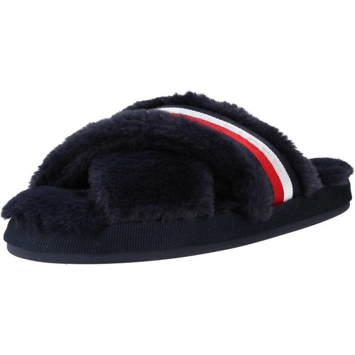 Zapatos Mujer Pantuflas Tommy Hilfiger FURRY HOME SLIPPER Azul