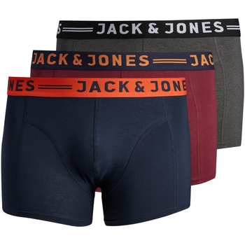Ropa interior Hombre Boxer Jack & Jones 12147592 JACLICHFIELD TRUNKS NOOS 3 PACK PS BURGUNDY Multicolor
