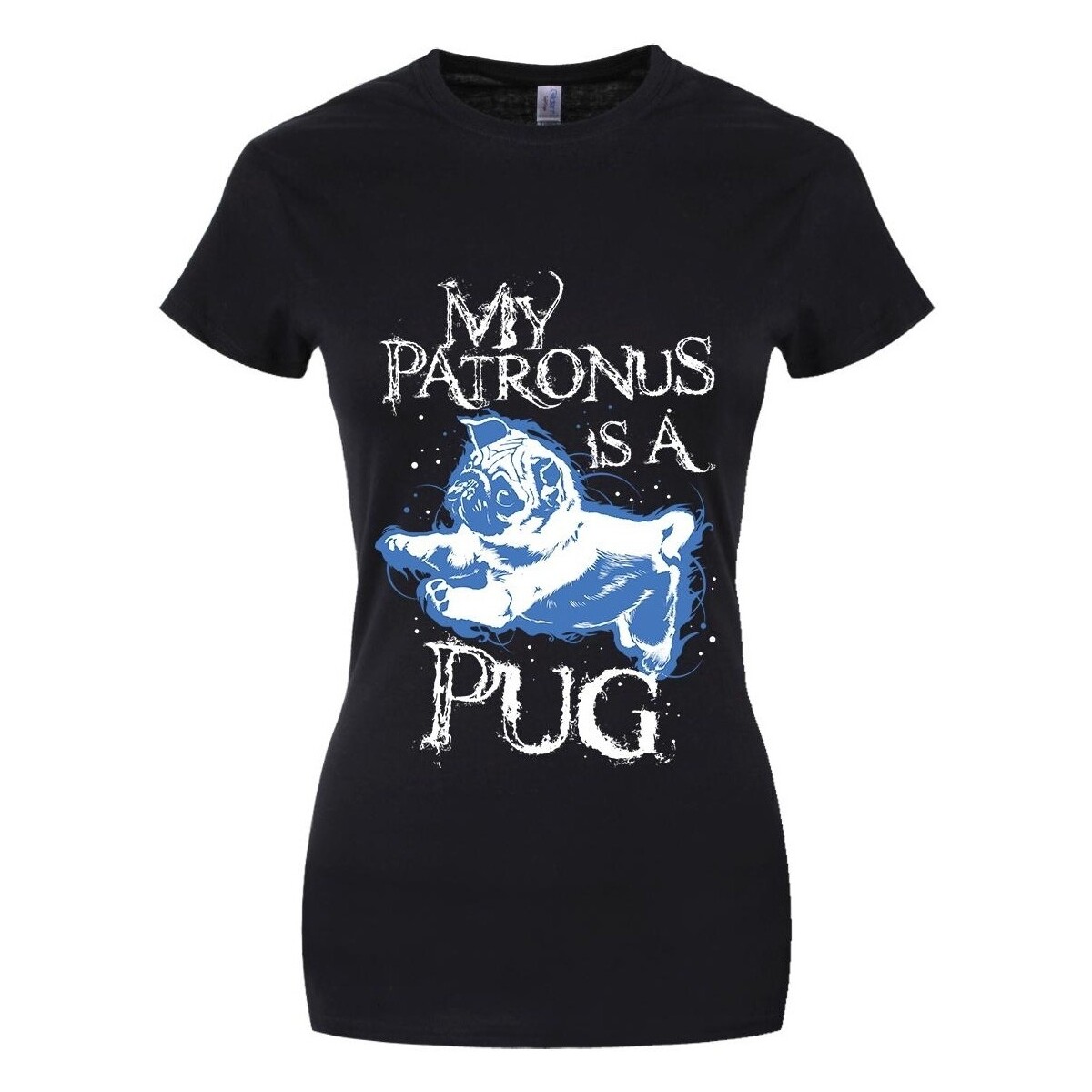 textil Mujer Camisetas manga larga Grindstore My Patronus Is A Pug Negro