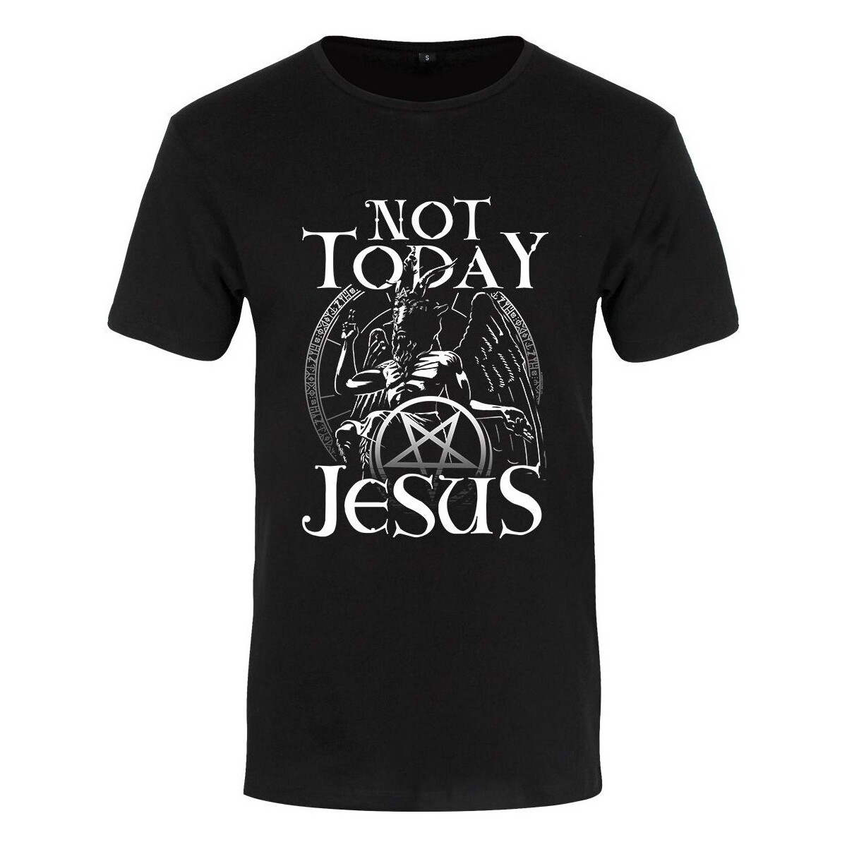 textil Hombre Camisetas manga larga Grindstore Not Today Jesus Negro