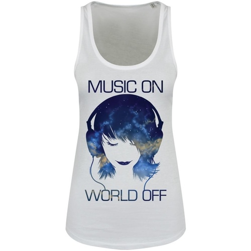 textil Mujer Camisetas sin mangas Grindstore Music On World Off Blanco
