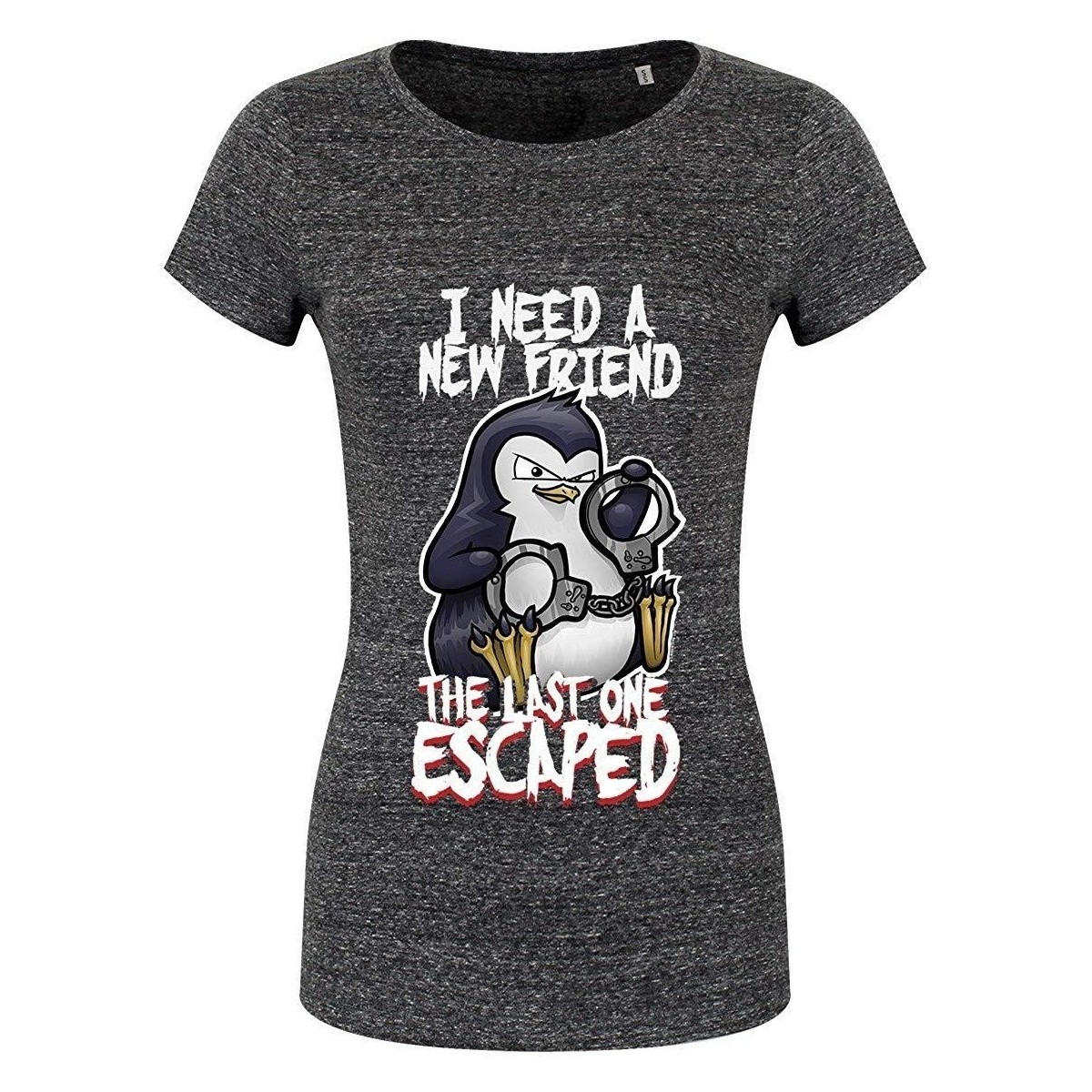 textil Mujer Camisetas manga larga Psycho Penguin I Need A New Friend Gris