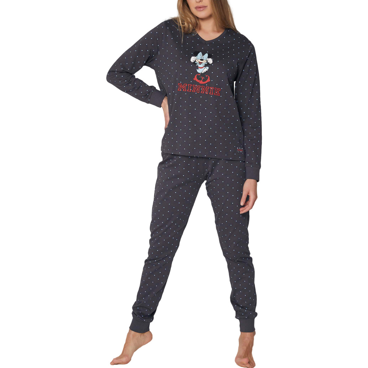 textil Mujer Pijama Admas Top y pantalón de pijama Minnie Shy Disney Gris