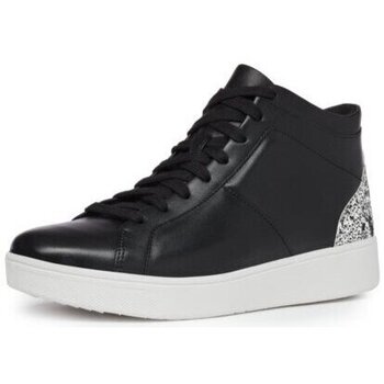 Zapatos Mujer Zapatillas bajas FitFlop RALLY GLITTER HIGH TOP SNEAKERS BLACK MIX AW02 Negro