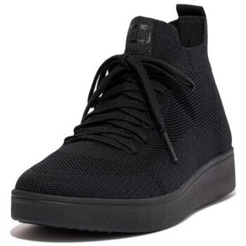 Zapatos Mujer Zapatillas bajas FitFlop RALLY X KNIT HIGH-TOP SNEAKERS ALL BLACK Azul