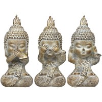 Casa Figuras decorativas Signes Grimalt Figura Buda 3 Unidades Gris