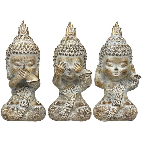 Casa Figuras decorativas Signes Grimalt Figura Buda 3 Unidades Gris