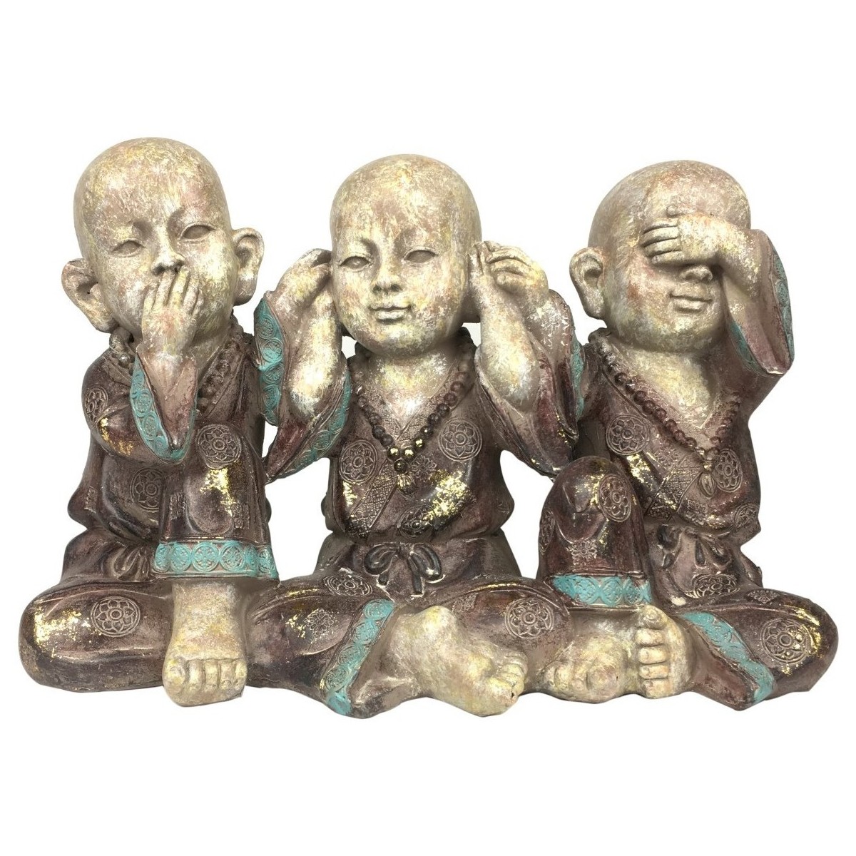Casa Figuras decorativas Signes Grimalt Figura Budas 3 Unidades Gris