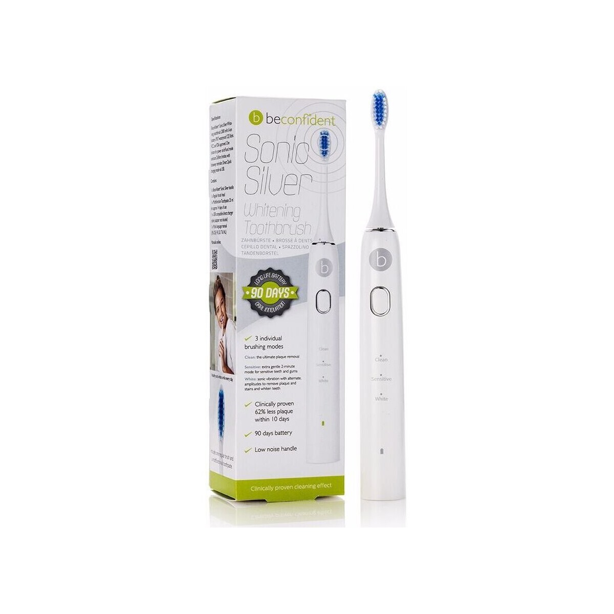 Belleza Tratamiento corporal Beconfident Sonic Silver Electric Whitening Toothbrush white/silver 