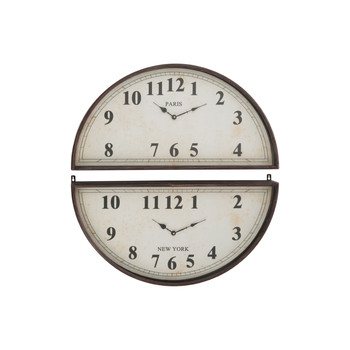 Casa Relojes J-line HORL 2P PARIS NEW YORK MET BR (74x7.5x77cm) Negro