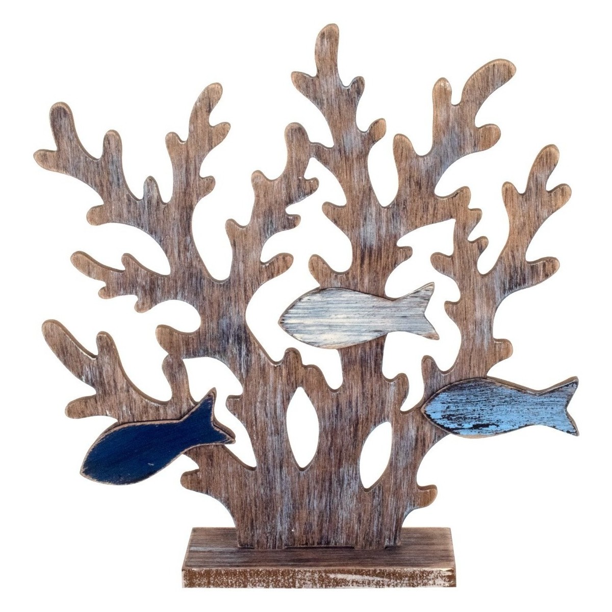Casa Figuras decorativas Signes Grimalt Adorno Coral con Peces Azul