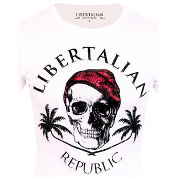 textil Mujer Camisetas manga corta Libertalian-Républic T-Shirt  Libertalia-Républic Red Logo Blanc Blanco