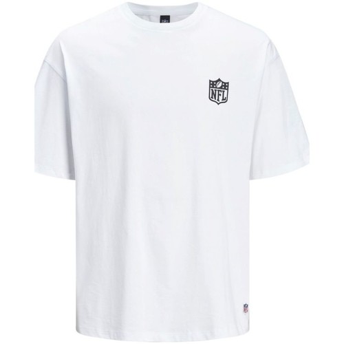 textil Hombre Tops y Camisetas Jack & Jones 12206810 NFL LOGO TEE-WHITE LOOSE FIT Blanco